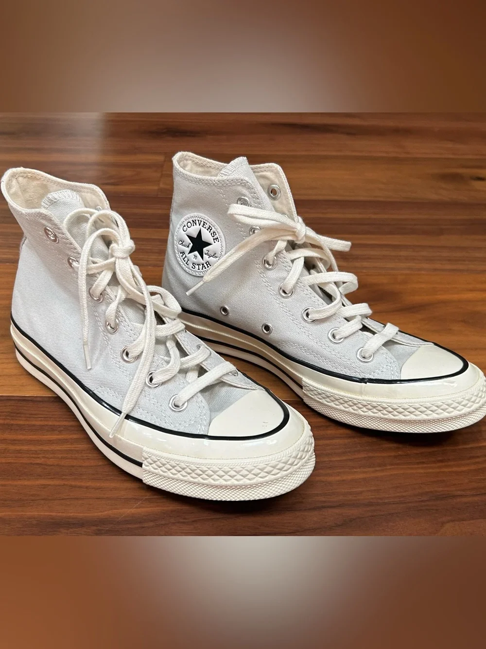 New! Converse High Top Sneakers - Cream/Light Gray